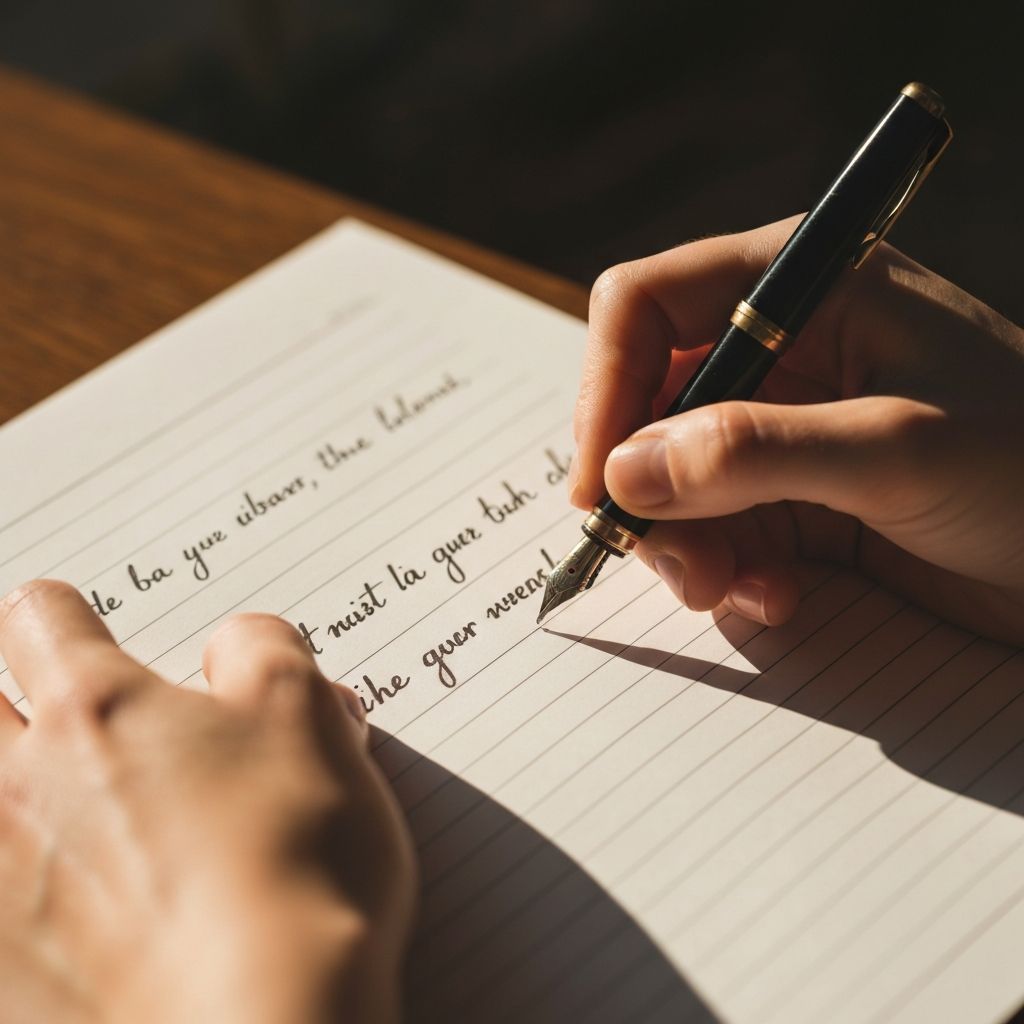 Escrevendo pedido de oração